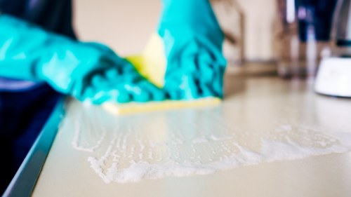 A cleaned carpet showing restored texture and brightness