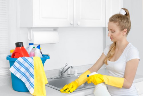 Professional Stratford carpet cleaners performing careful floor treatment